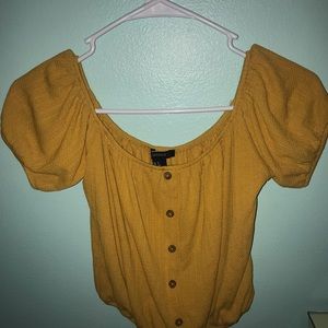 Off the shoulder Forever 21 yellow top